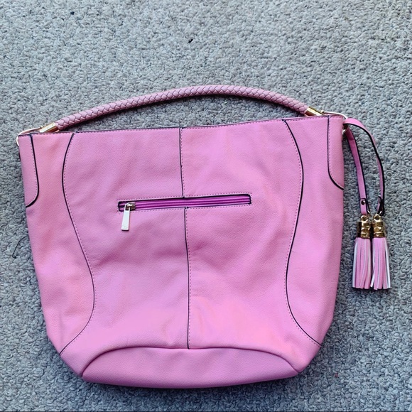 Blush Handbags - Blush pink shoulder purse bucket shape